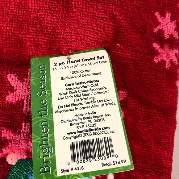 NWT Brighten the Season Snowman Hand towel Set - Picture 6 of 16